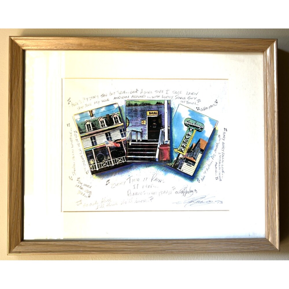 Vtg 1993 Charles Lounsberry Collage Old Anchorage Somers Point NJ Jersey Shore